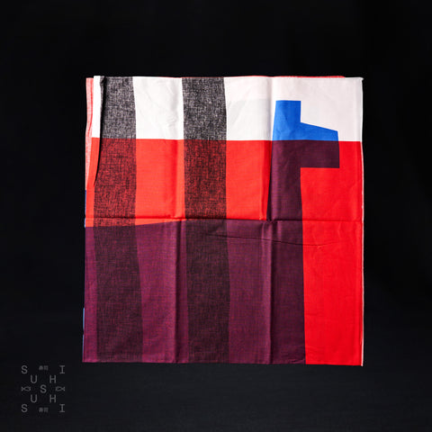 Furoshiki Cotton Wrap - Blue/Red Horse 100x100cm