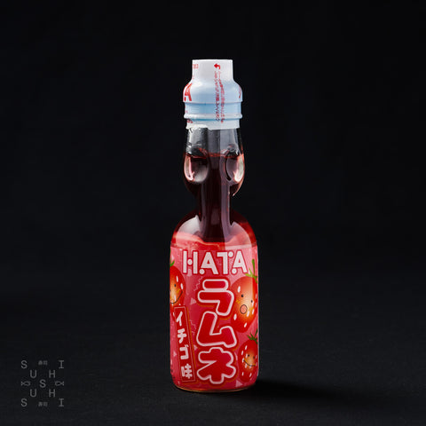 Bottle of Hata Strawberry Ramune