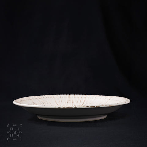 Small White Showa Seito Round Plate 180mm - SushiSushi