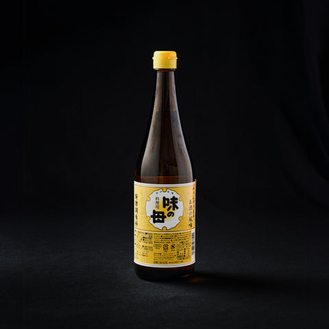 750ml bottle of luxury hon mirin on a black background