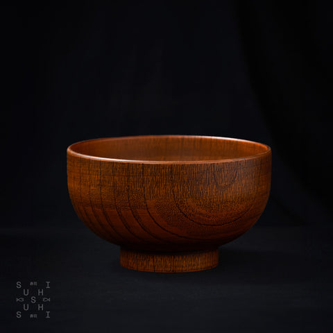 A Yasuragi Natural Wooden Effect Miso Soup Bowl 116mm