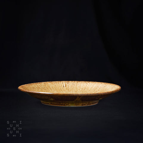 Brown Small Showa Seito Plate 180mm - SushiSushi