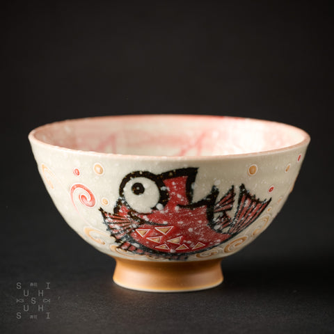 Kōun Rice Bowl Red Tai Fish 115mm