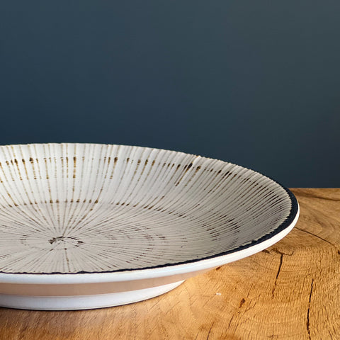 Small White Showa Seito Round Plate 180mm - SushiSushi