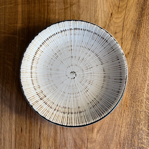 Small White Showa Seito Round Plate 180mm - SushiSushi