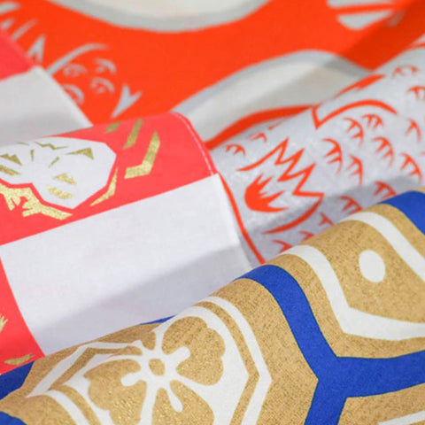 Furoshiki Cotton Wrap- Cochae Collab Lucky Cat & Daruma 70x70cm