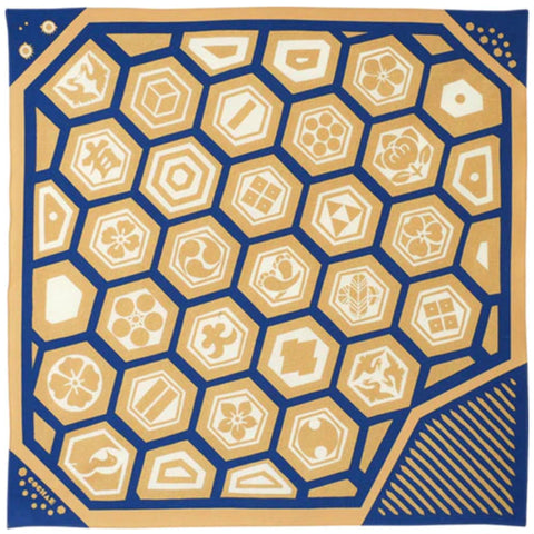 Furoshiki Cotton Wrap - Cochae Collab Tortoise Shell Crest 70x70cm