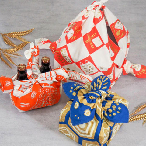 Furoshiki Cotton Wrap - Cochae Collab Tortoise Shell Crest 70x70cm