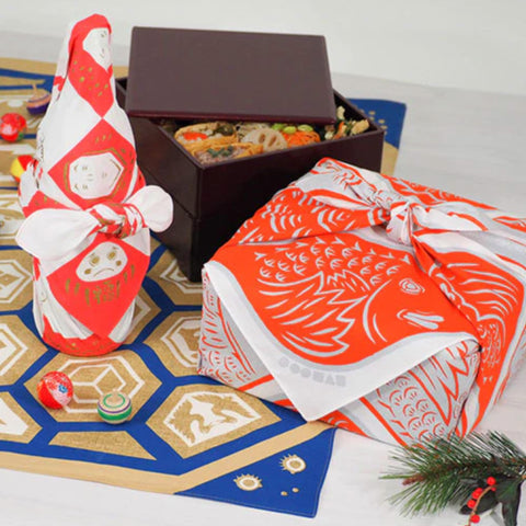 Furoshiki Cotton Wrap - Cochae Collab Tortoise Shell Crest 70x70cm