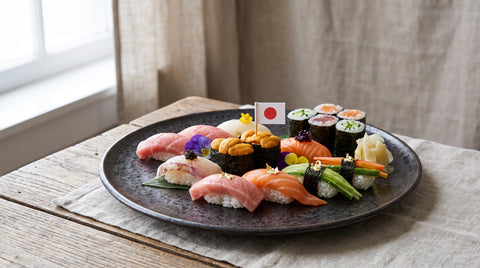 Celebratory platter of premium nigiri and maki sushi