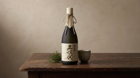 Elegant bottle of premium Japanese sake with traditional styling
