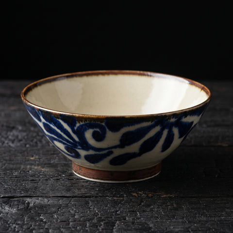 Mino Ware, Ryukyu Lapis Arabesque Soba Bowl, 1080ml