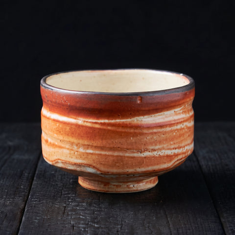 Mino Ware, Red Shino Matcha Bowl, 128x80mm