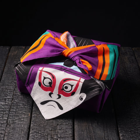 Furoshiki Cotton Wrap - Cochae Collab Red Kabuki 48x48cm
