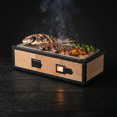 XL Deep Japanese konro charcoal grill, 700 x 350mm robata and yakitori BBQ