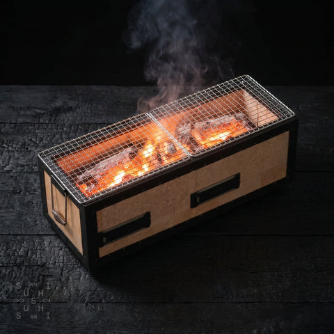 Large Japanese konro charcoal grill, 540mm, robata and yakitori BBQ