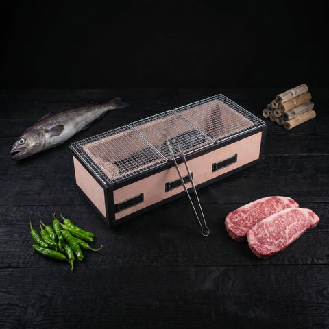 XL Japanese konro charcoal grill, 770mm long, yakitori and robata BBQ