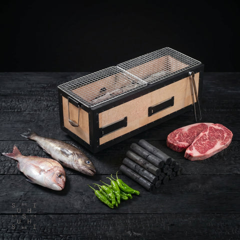 Large Japanese konro charcoal grill, 540mm, robata and yakitori BBQ