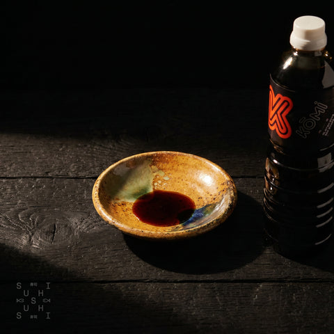 Kōmi gluten-free tamari soy sauce, 1L, side view