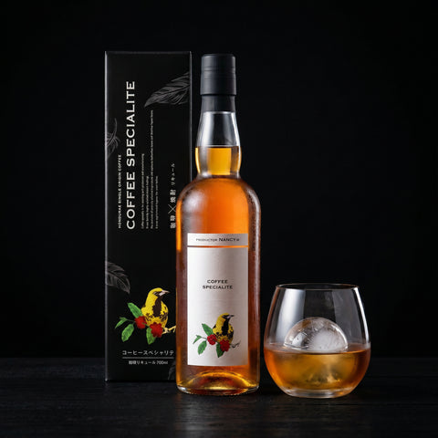 Tenpai Coffee Specialité coffee liqueur bottle detail, 25% ABV 700ml