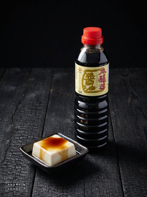 Shizuokake, Japanese Dark Soy Sauce, 500ml, with chilled tofu