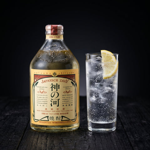 Satsuma Shuzo Kannoko oak-aged barley shochu 720ml bottle, front label