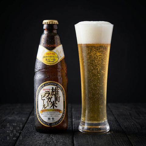 Doppo Omachi rice craft beer, 330ml bottle, by Miyashita Okayama