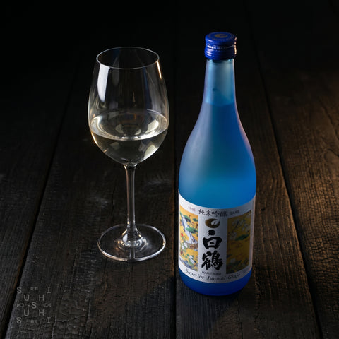 Hakutsuru Superior Junmai Ginjo sake label detail