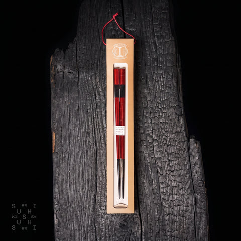 Ishida Luxury Traditional Chopsticks Red & Black 210mm
