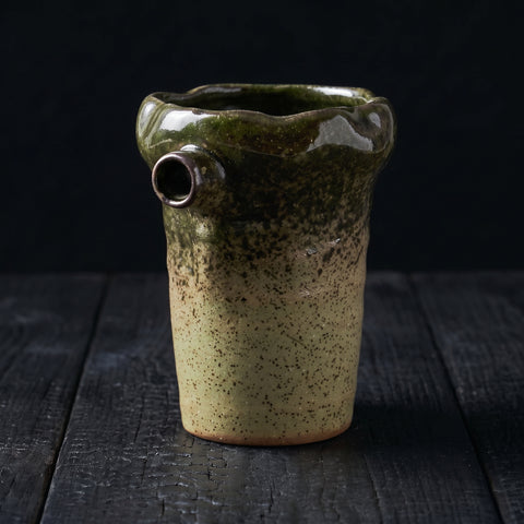 Brown/Green Minoware Ceramic Cold Sake Flask 220ml