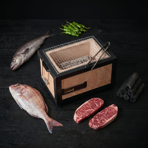 Regular Japanese konro charcoal grill, 310mm, yakitori and robata BBQ