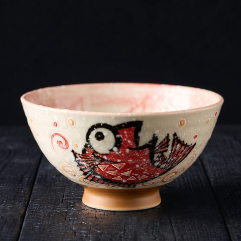 Kōun Rice Bowl Red Tai Fish 115mm