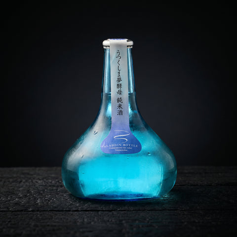 Homare Junmai blue Aladdin-bottle sake, 300ml
