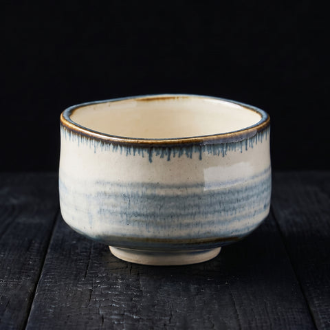 Mino Ware, Blue-Mist Matcha Bowl, 120x75mm