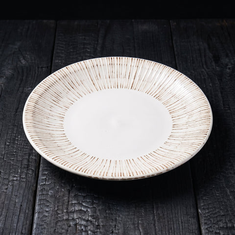 Small White Showa Seito Round Plate 180mm