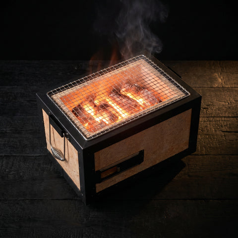 Regular Japanese konro charcoal grill, 310mm, yakitori and robata BBQ