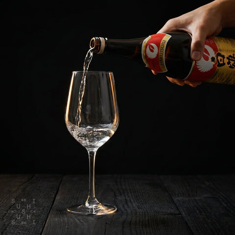 Hakutsuru Excellent Junmai sake 1800ml bottle, side view