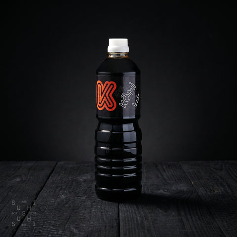 Kōmi gluten-free Japanese tamari soy sauce, 1 litre bottle, wheat-free dark soy